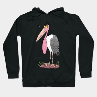 Funny marabou stork cartoon Hoodie